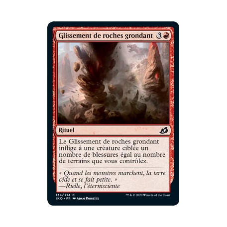 Glissement de roches grondant