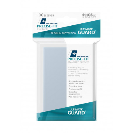 X100 Protèges cartes Side-Loading Precise-Fit Sleeves Transparent