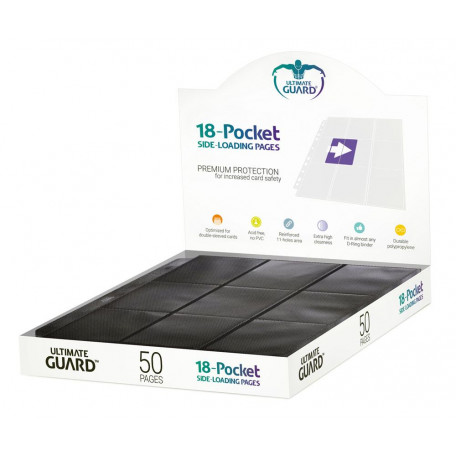 Ultimate Guard 18-Pocket Pages Side-Loading Noir x50