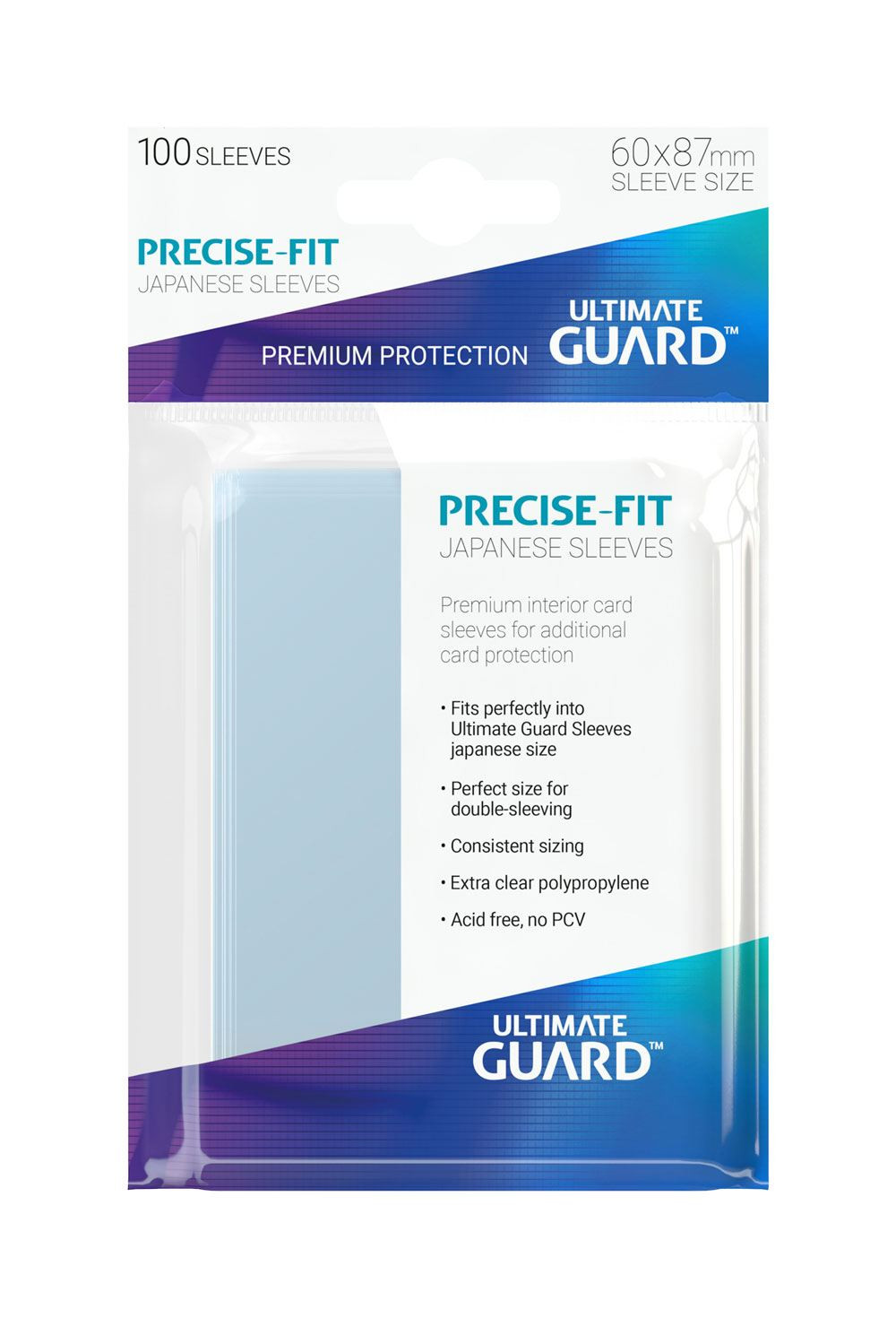 X100 Protèges cartes Precise-Fit Sleeves Transparent - Small Size