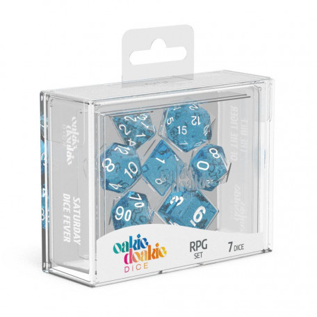Oakie Doakie Dice dés RPG-Set Speckled - Bleu Clair  (7)
