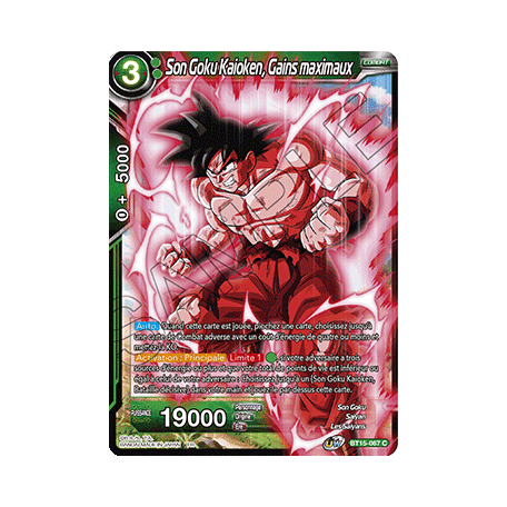 BT15-067 Son Goku Kaioken, Gains maximaux