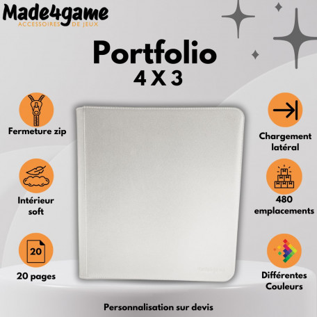 Portfolio 480 - 24-Pocket (Quadrow) Blanc - Made4Game