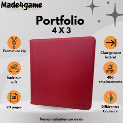 Portfolio 480 - 24-Pocket (Quadrow) Rouge- Made4Game