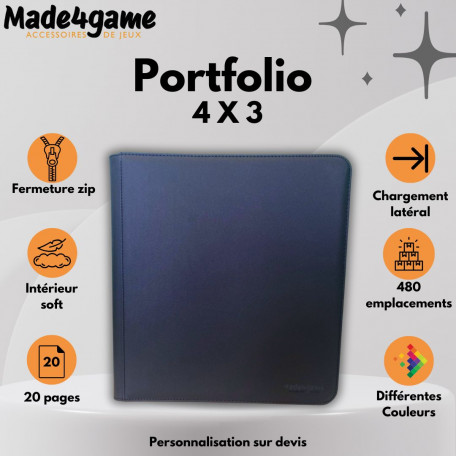 Portfolio 480 - 24-Pocket (Quadrow) Bleu Marine - Made4Game