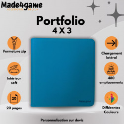 Portfolio 480 - 24-Pocket (Quadrow) Turquoise  - Made4Game
