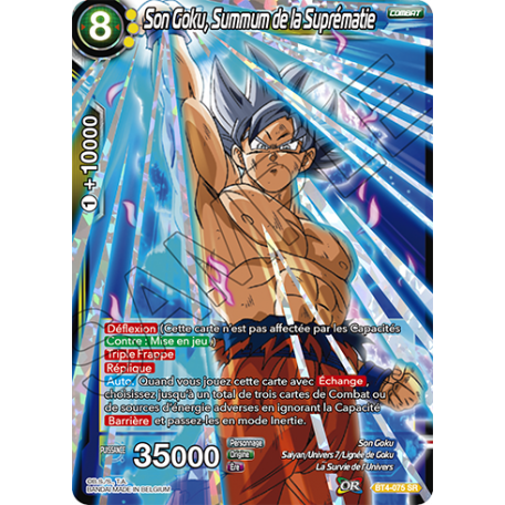 Carte Dragon Ball Super VF - BT4-075 Son Goku, Summum de ...